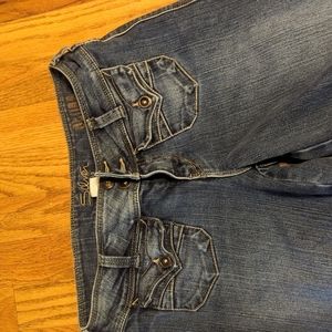 Wide flare, silver jeans